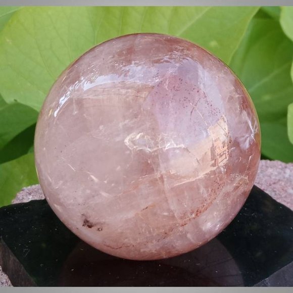 ❤️ 60mm hematoid / fire quartz sphere rock crystal ANXIETY balance GROUNDING1 - Picture 6 of 7